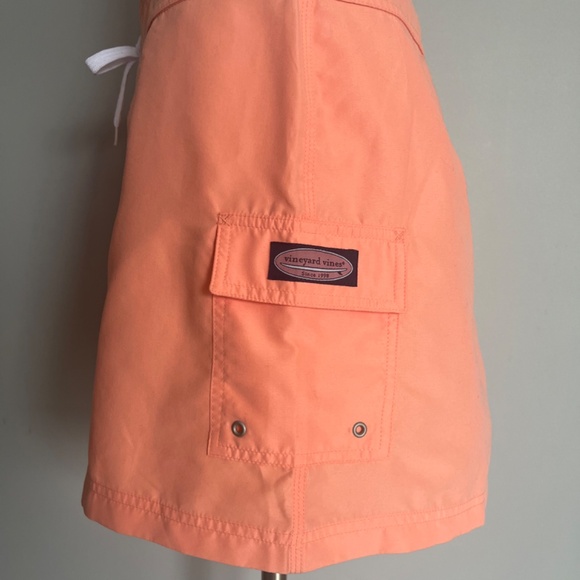 NWT Vineyard Vines Cargo Pocket Drawstring Boat Bright Orange Logo Casual Skirt - Picture 4 of 14